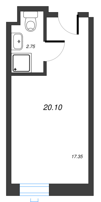 Студия 20,3 м²