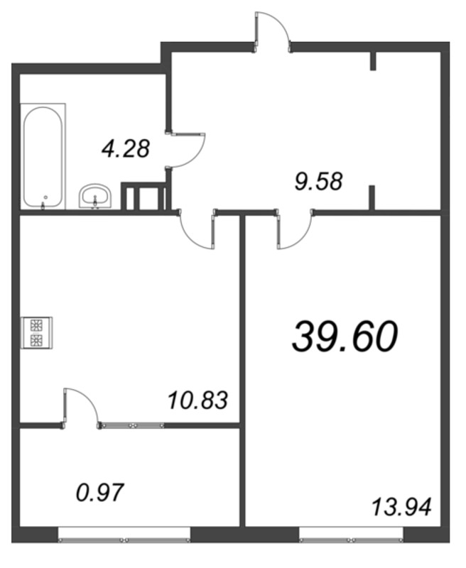 1 ккв 43,1 м²