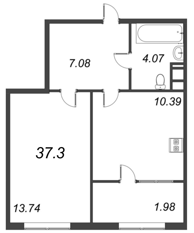 1 ккв 40,4 м²