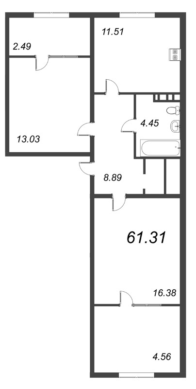 2 ккв 69,4 м²
