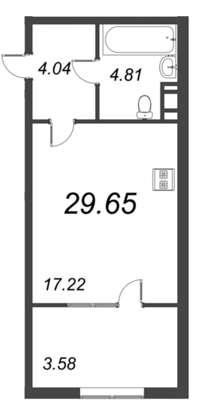 Студия 32,6 м²