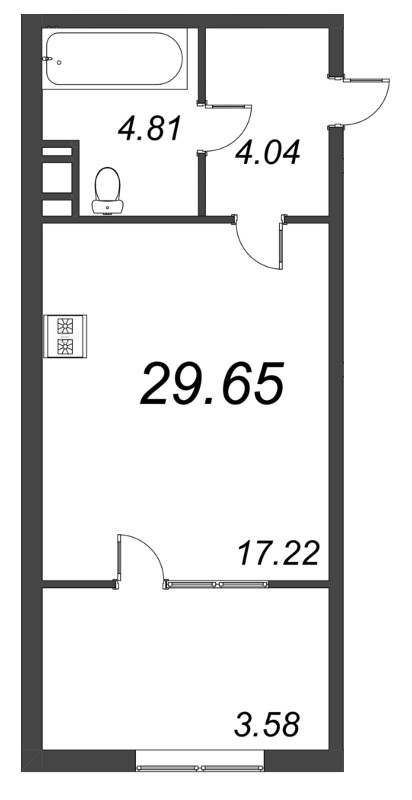 Студия 32,6 м²