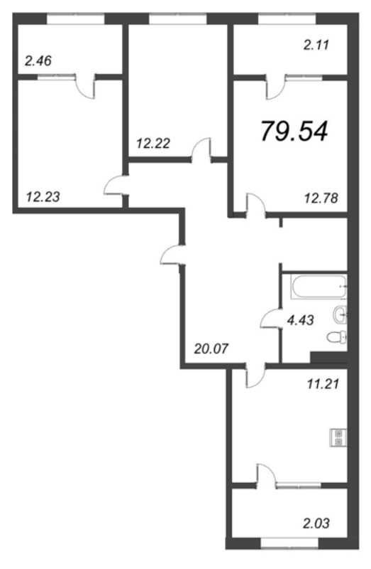 3 ккв 84,2 м²
