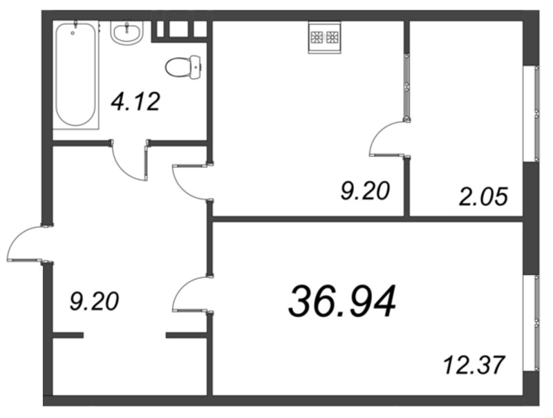 1 ккв 40,1 м²