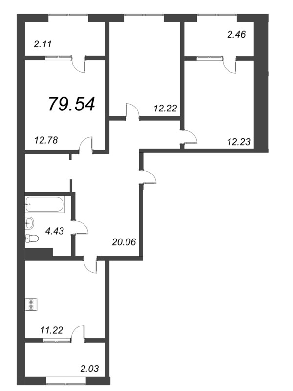 3 ккв 84,2 м²