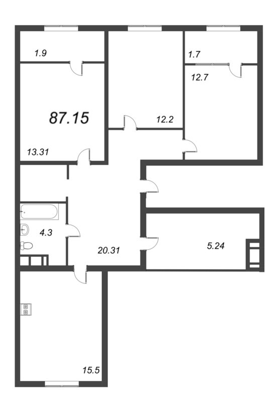 3 ккв 111,8 м²