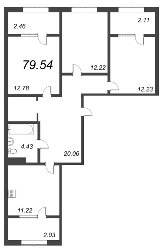 3 ккв 84 м²
