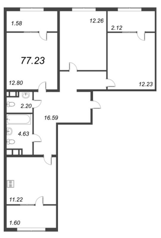 3 ккв 84,5 м²