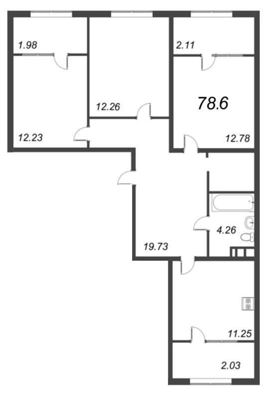 3 ккв 83,8 м²