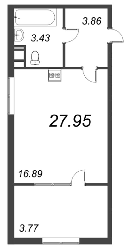 Студия 32,4 м²