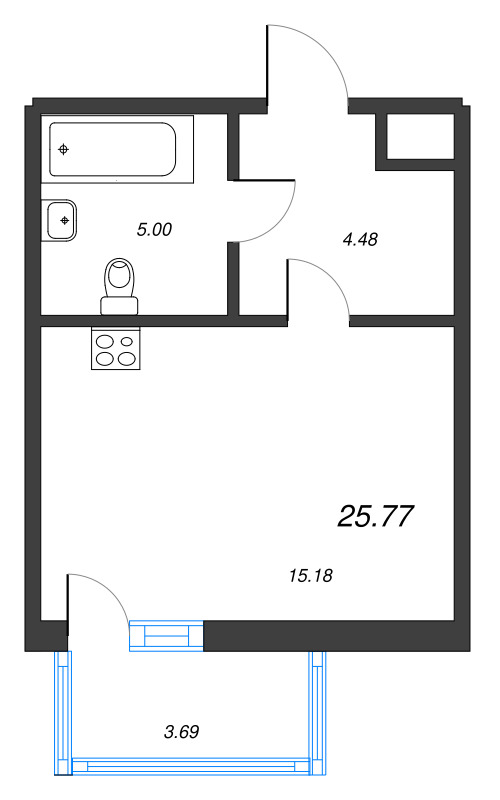 Студия 25,8 м²