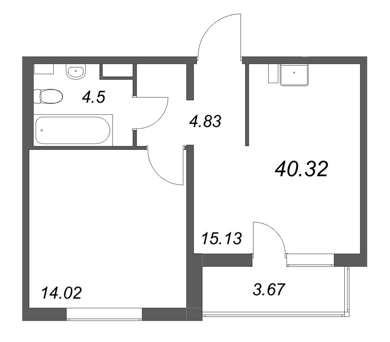 1 ккв 40,3 м²