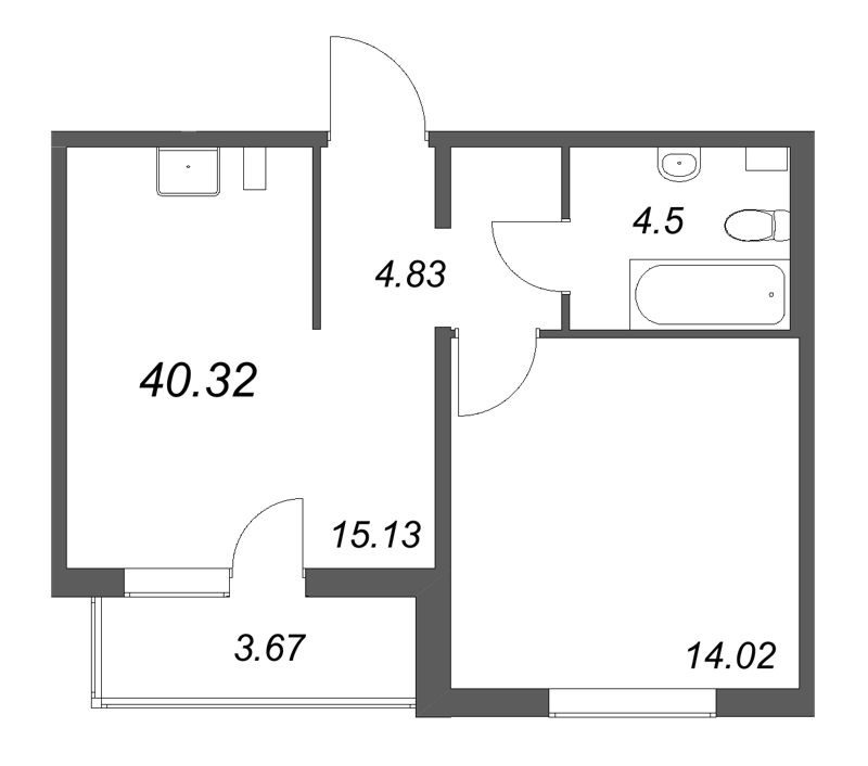 1 ккв 40,3 м²