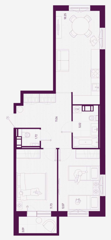 2 ккв 60,3 м²
