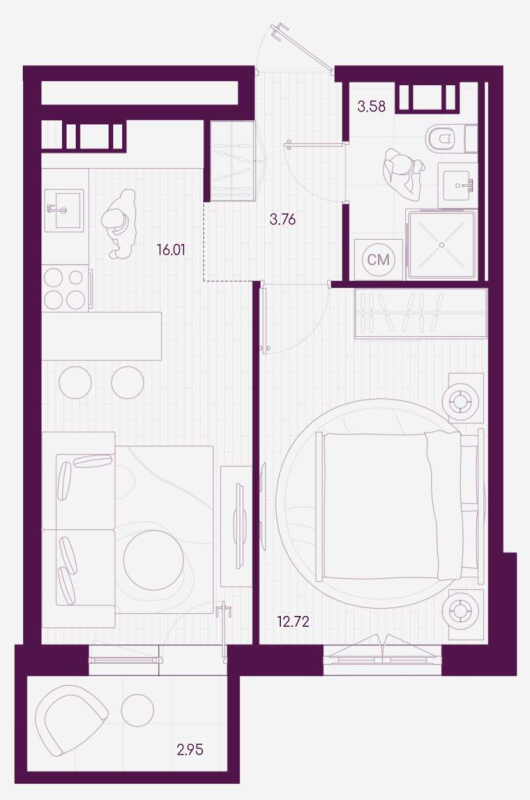 1 ккв 37 м²