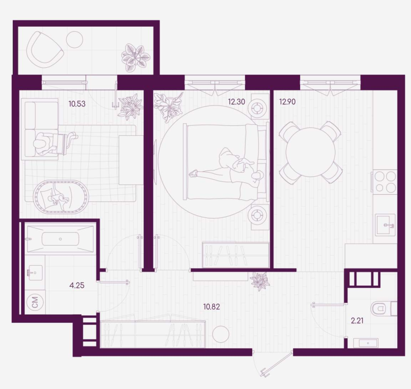 2 ккв 54,2 м²