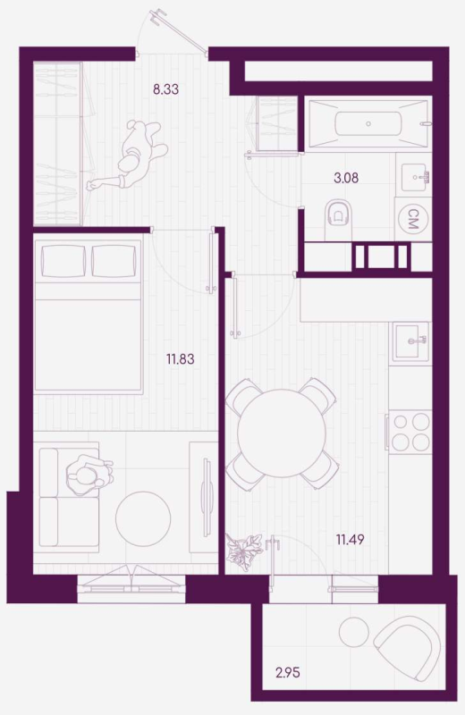 1 ккв 36,4 м²