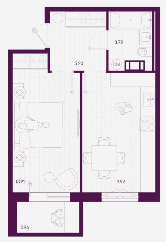 1 ккв 37,7 м²