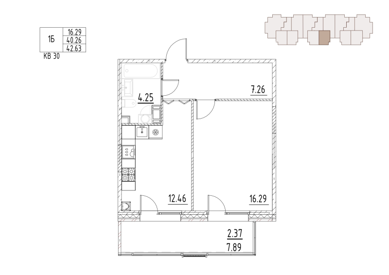 1 ккв 44,5 м²
