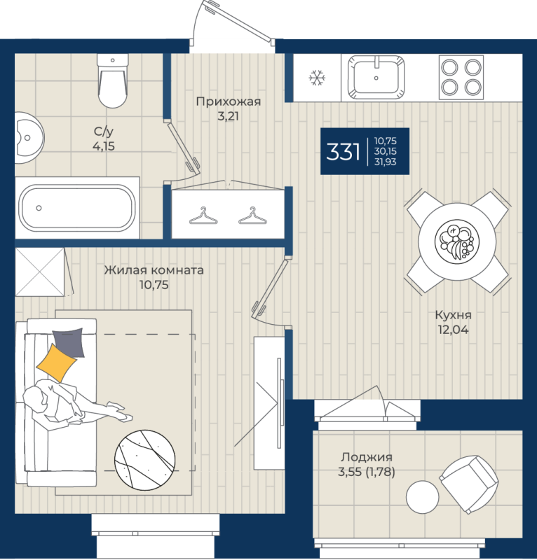 1 ккв 31,9 м²