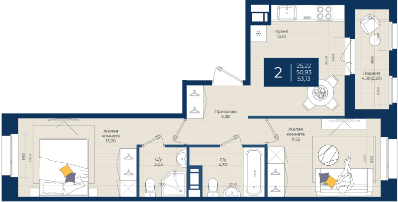 2 ккв 53,1 м²