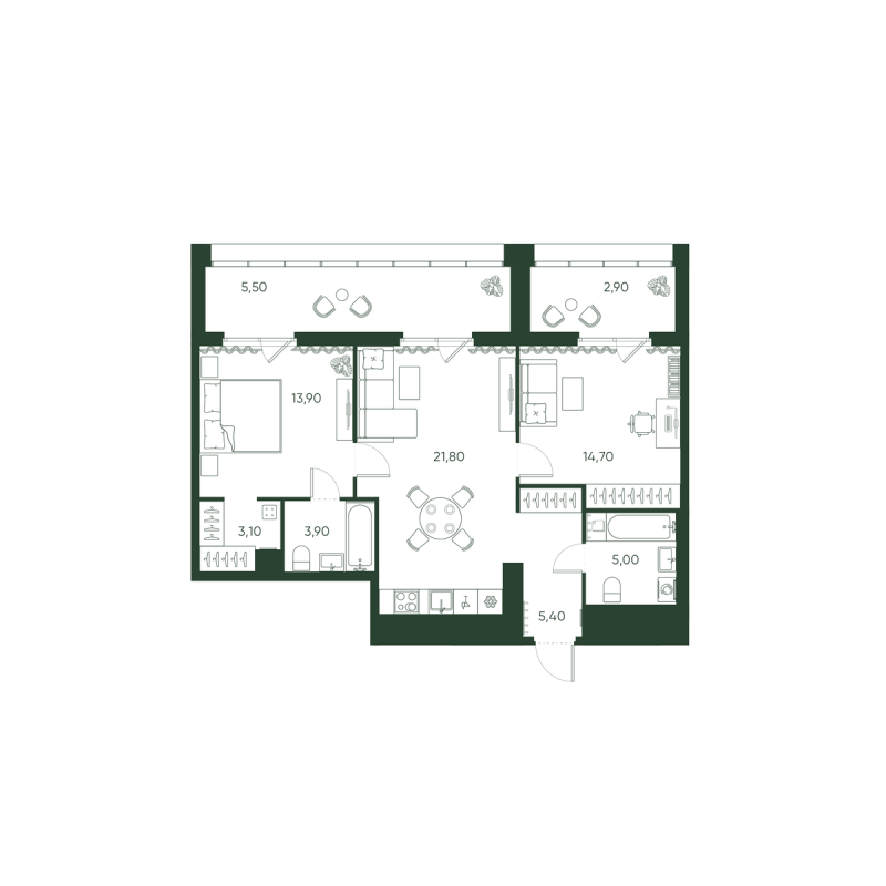 3 ккв (Евро) 76,2 м²