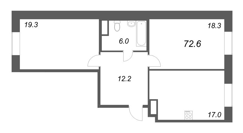 3 ккв (Евро) 71 м²