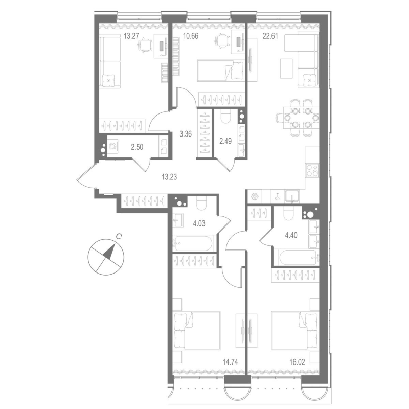 5 ккв (Евро) 107,3 м²