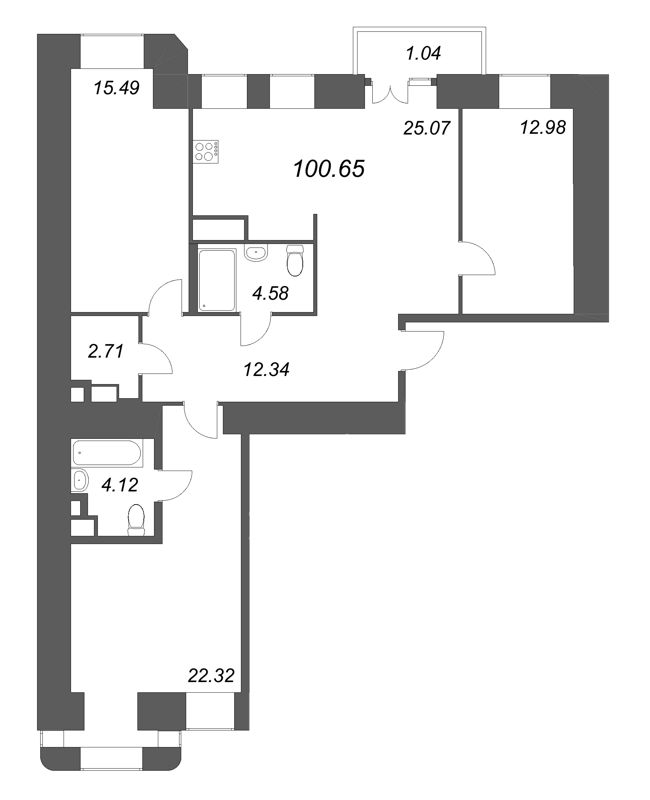 4 ккв (Евро) 101 м²