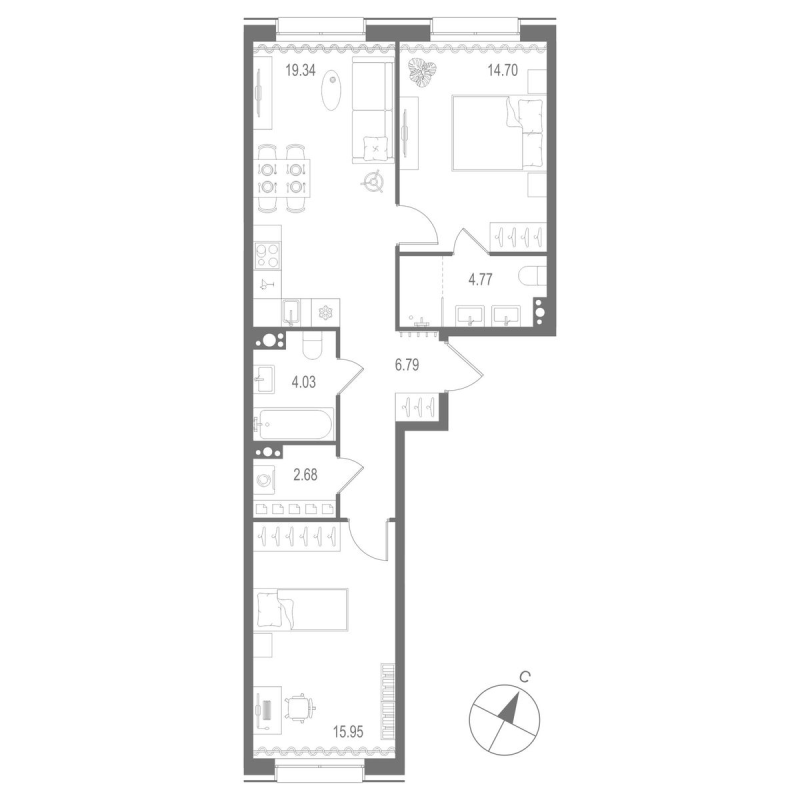 3 ккв (Евро) 68,3 м²