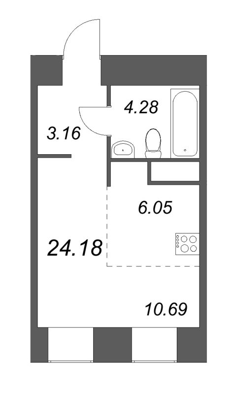 Студия 24,8 м²