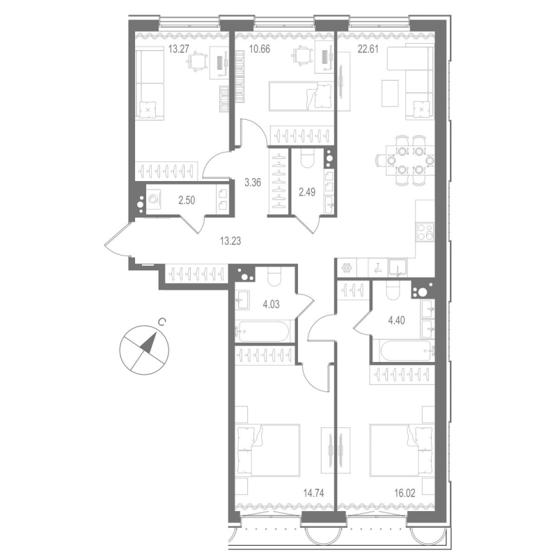 5 ккв (Евро) 107,3 м²