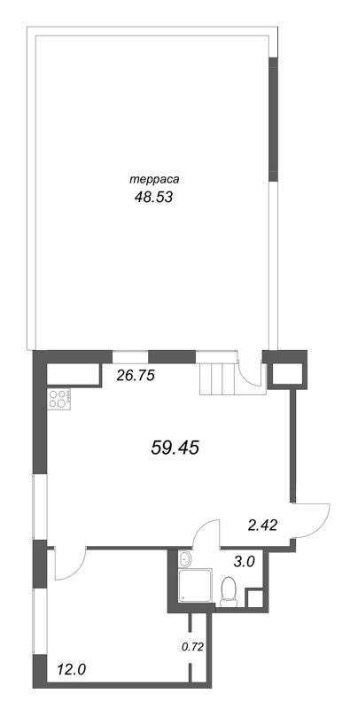 2 ккв (Евро) 59,5 м²