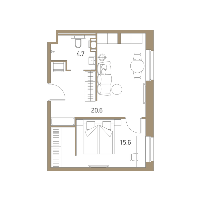 2 ккв (Евро) 39,8 м²