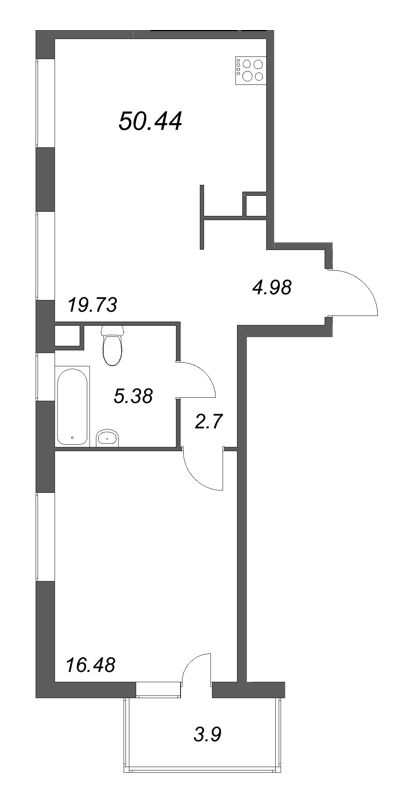 2 ккв (Евро) 50,4 м²