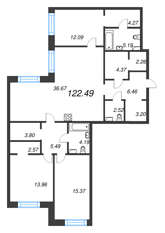 4 ккв (Евро) 122,5 м²