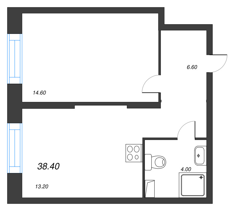 1 ккв 37,5 м²