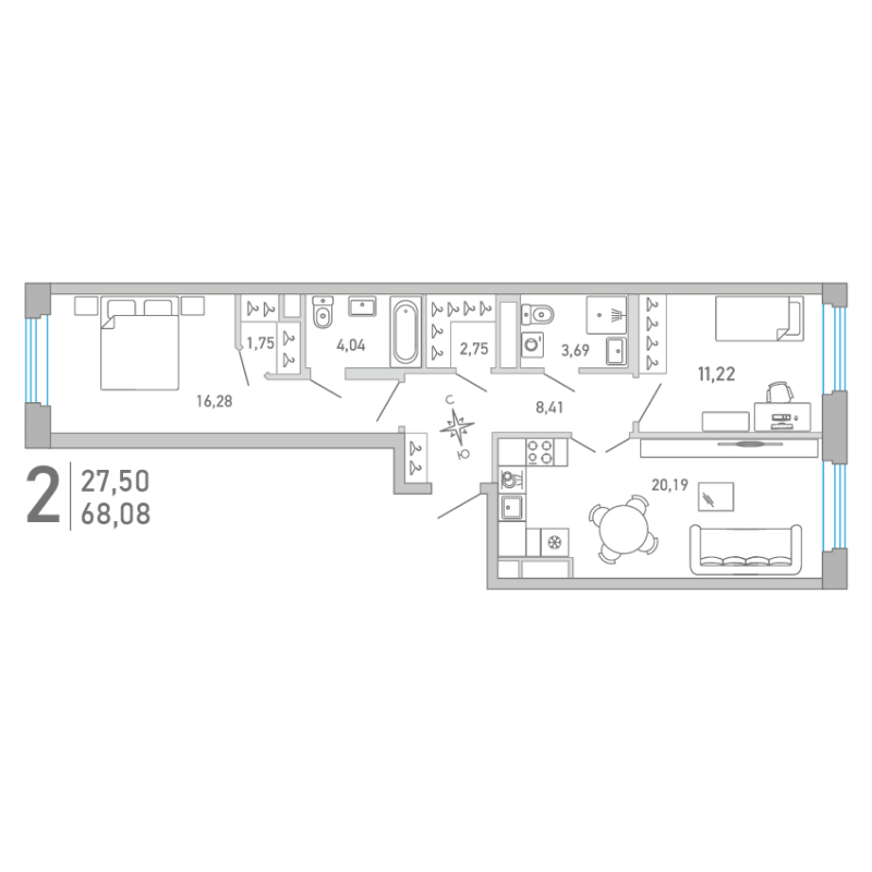 3 ккв (Евро) 68,3 м²