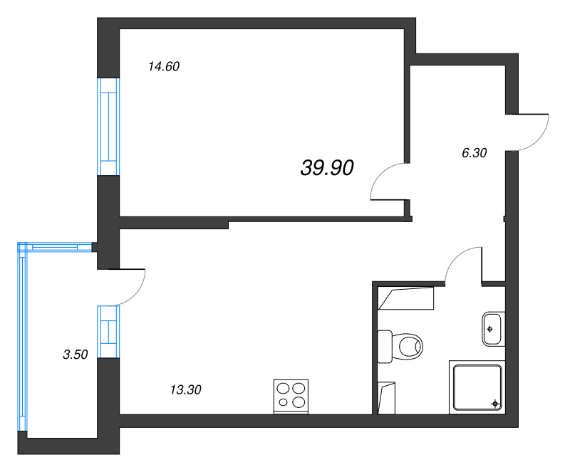 1 ккв 39,4 м²
