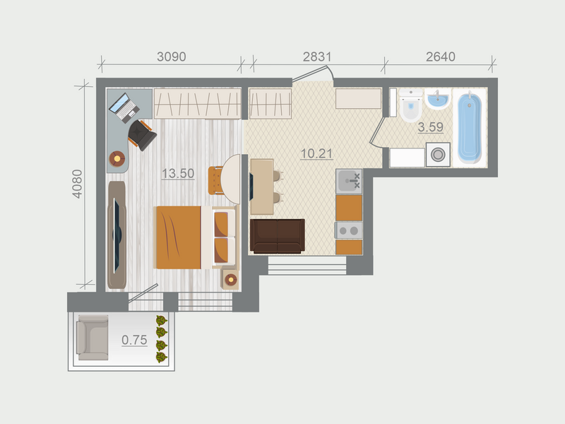 1 ккв 28,1 м²