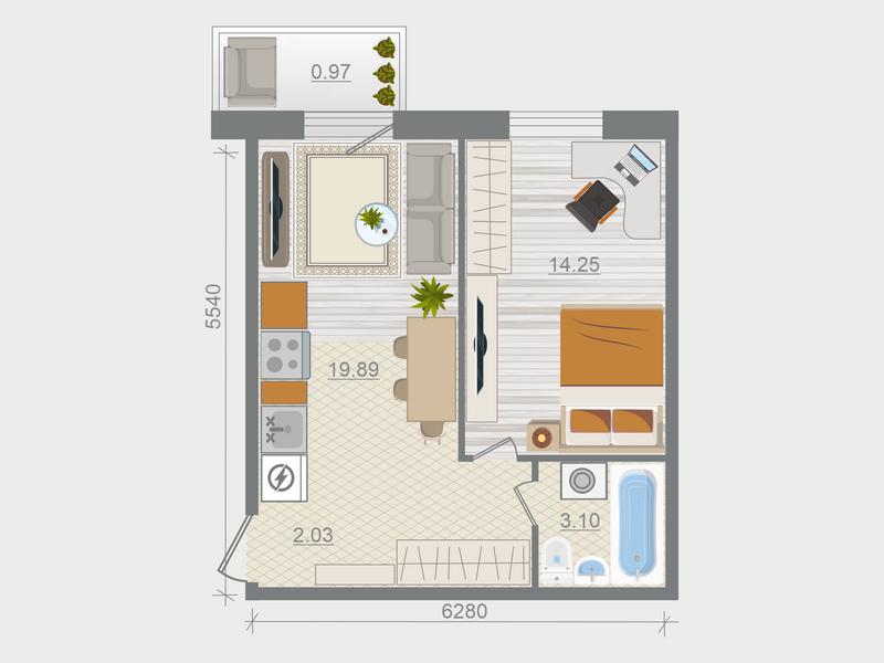 2 ккв (Евро) 40,2 м²