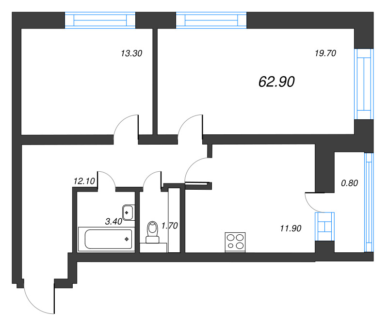 2 ккв 62,2 м²