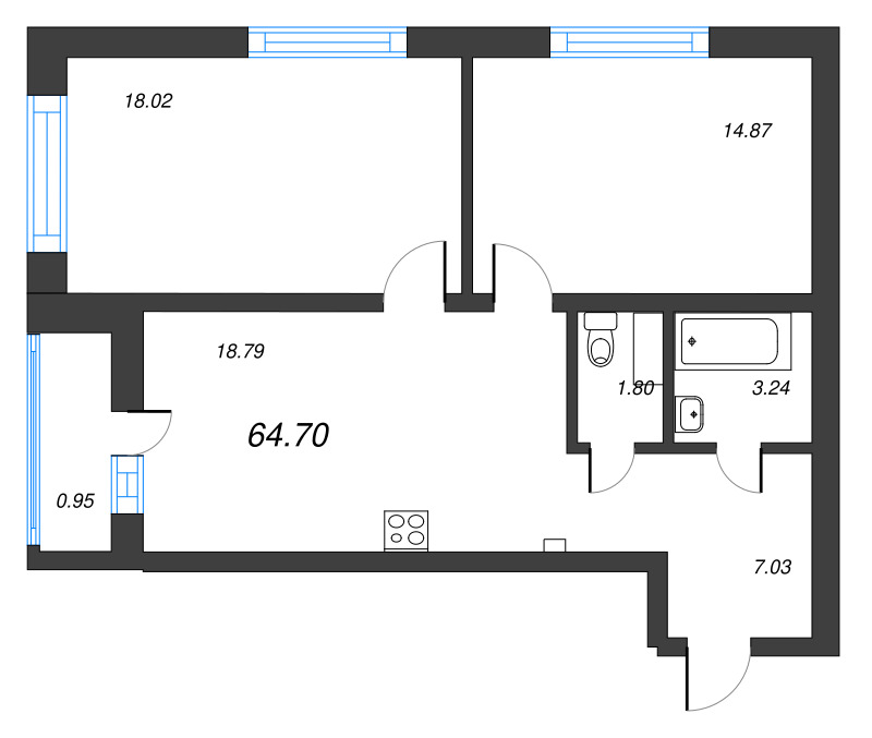 2 ккв 64,4 м²
