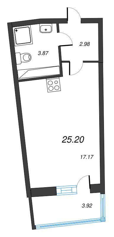 Студия 25,2 м²