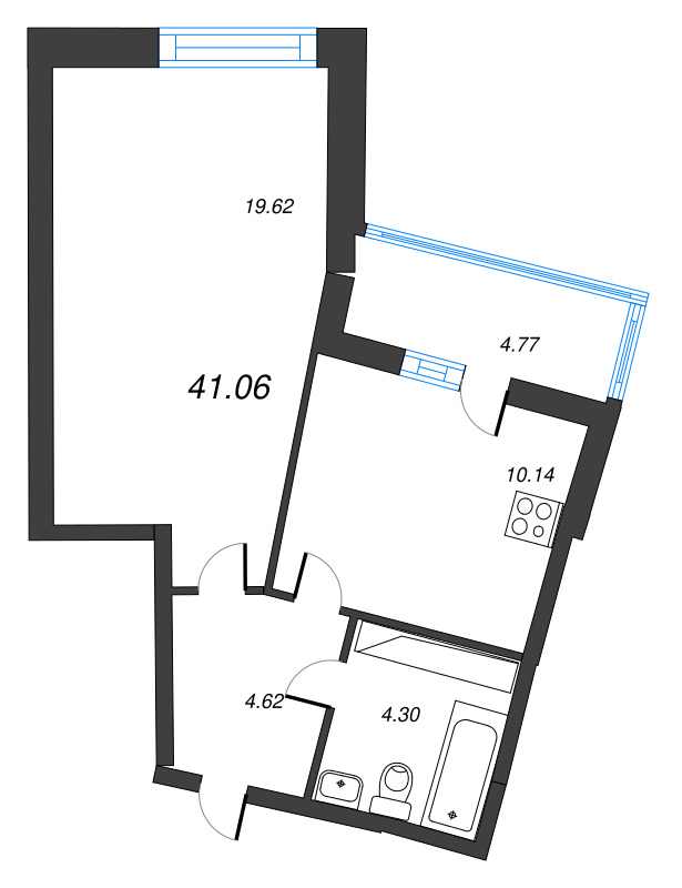 2 ккв (Евро) 41,1 м²
