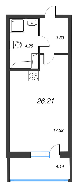 Студия 26,2 м²