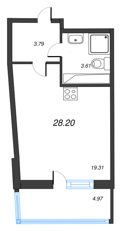 Студия 28,2 м²