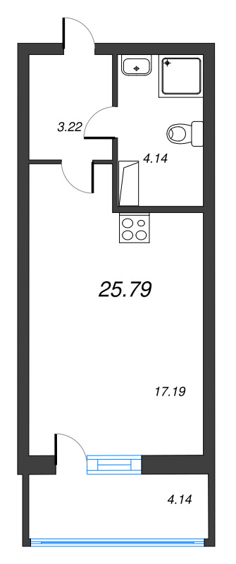 Студия 25,8 м²