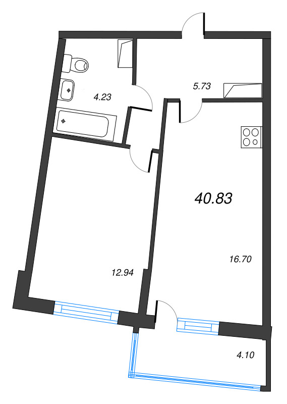 2 ккв (Евро) 40,8 м²