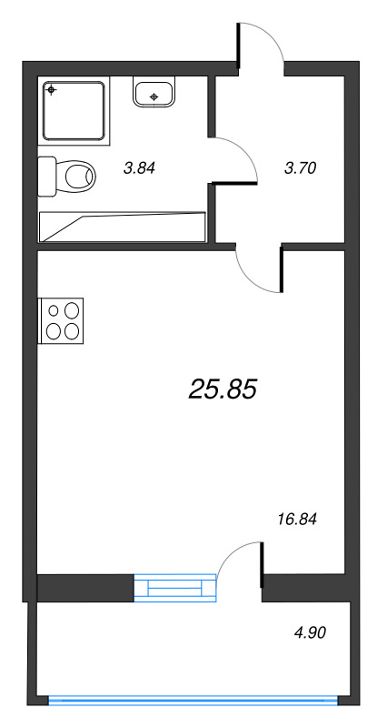Студия 25,9 м²